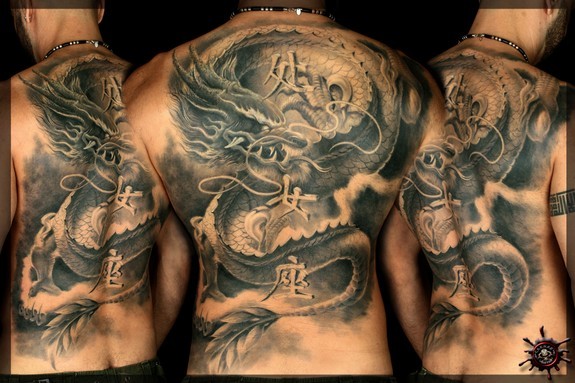 Tattoos - Dragon with Lightning Bolt - 50972